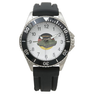 Tysk Tank Leopard 2 med Flagga Armbandsur