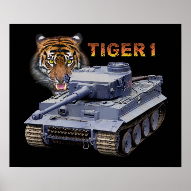 Tysk tiger 1 Tank Poster (Framsidan)
