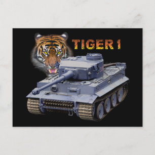 Tysk tiger 1 Tank Vykort