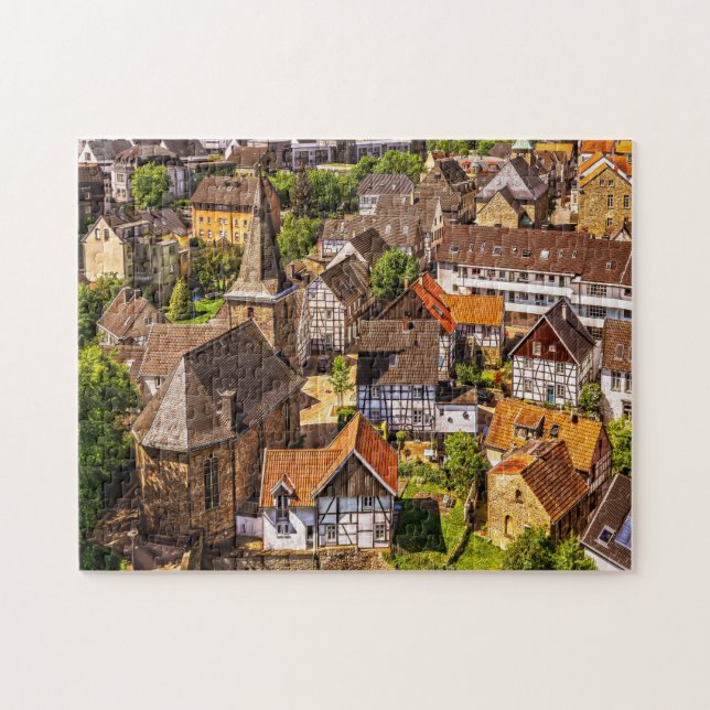 Tysk Town Jigszle Puzzle Pussel (Horisontell)