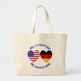 Tysk USA Flagga Hjärtan Land Arv Jumbo Tygkasse