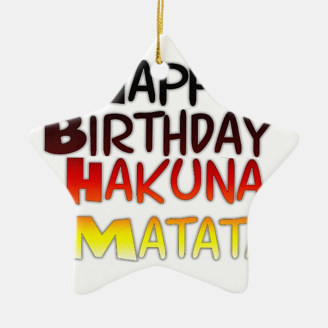 Tysk utskrift av Hakuna Matata Art Julgransprydnad Keramik (Framsidan)