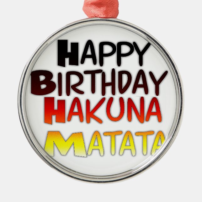 Tysk utskrift av Hakuna Matata Art Julgransprydnad Metall (Framsidan)