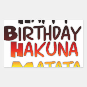 Tysk utskrift av Hakuna Matata Art Rektangulärt Klistermärke