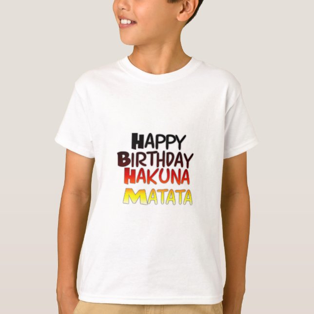 Tysk utskrift av Hakuna Matata Art Tee Shirt (Framsida)