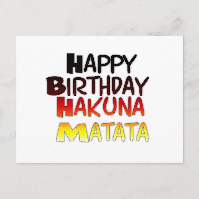 Tysk utskrift av Hakuna Matata Art Vykort (Framsida)