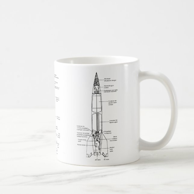 Tysk V2 stridsspets Diagram Kaffemugg (Höger)