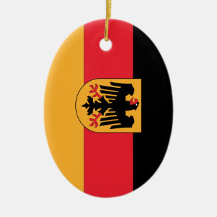 Tysk vapensköldflagga julgransprydnad keramik