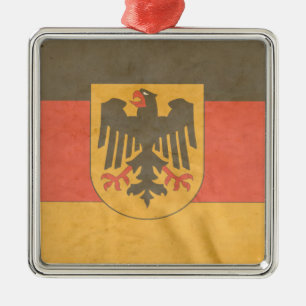 Tysk vapensköldflagga julgransprydnad metall