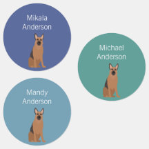 Tysk vattensäker etikett för Shepherd hund färg