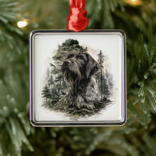 Tysk vildsvinshund julgransprydnad metall