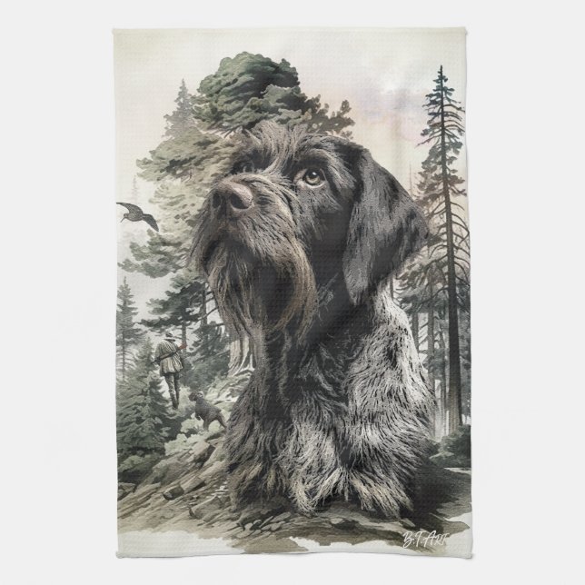 Tysk vildsvinshund kökshandduk (Vertikal)