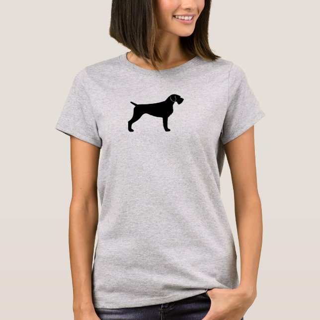 Tysk vildsvinshund Siluett Tee Shirt (Framsida)