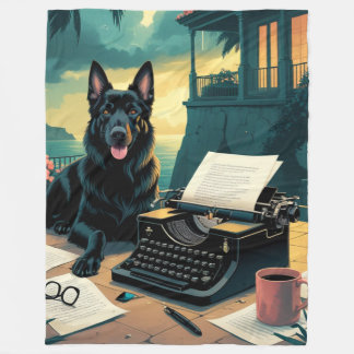 Tysk vintage för herre i Shepherd Hund Fleecefilt