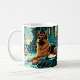 Tysk vintage för herre i Shepherd Hund Kaffemugg