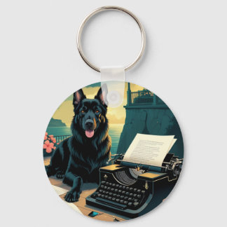 Tysk vintage för herre i Shepherd Hund Nyckelring
