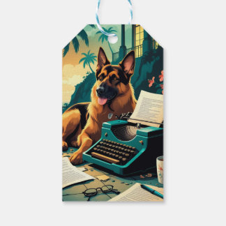 Tysk vintage för herre i Shepherd Hund Presentetikett