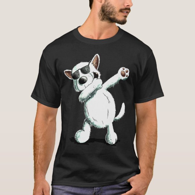 Tysk vit shepherd Hund för Hund T Shirt (Framsida)