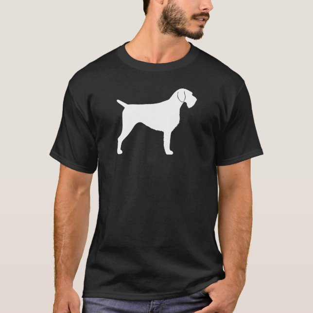 Tysk Wirehaired pekareSilhouette T Shirt (Framsida)