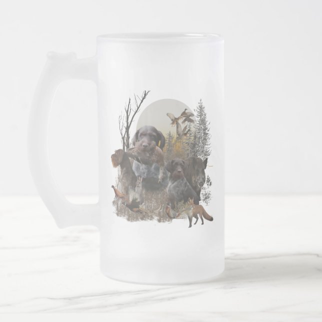 Tysk Wirehsted Pointer Frostat Ölglas (Vänster)