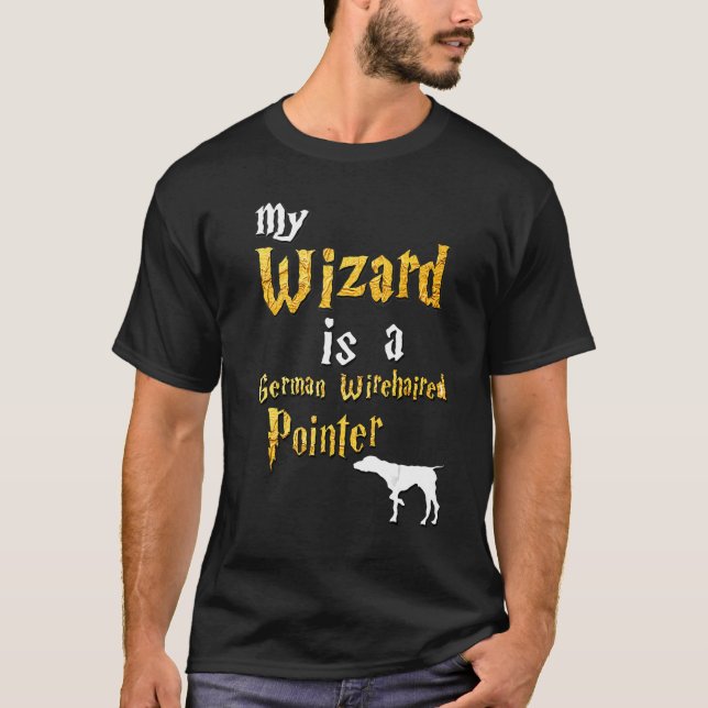 Tysk Wirehsted Pointer German Wirehjärn Point T Shirt (Framsida)