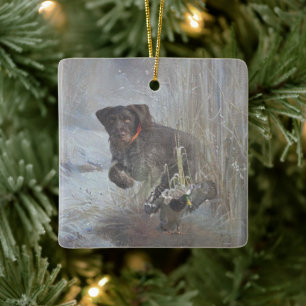 Tysk Wirehsted Pointer Julgransprydnad Keramik