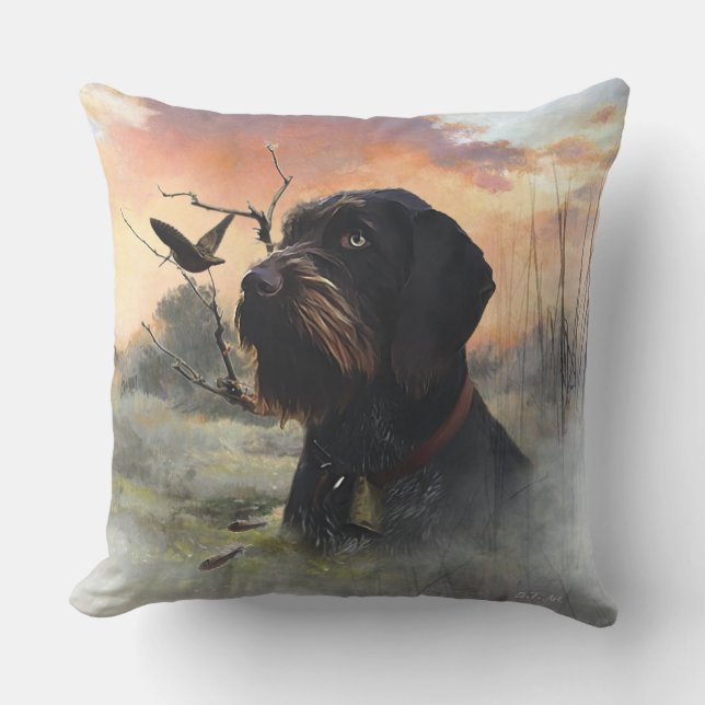 Tysk Wirehsted Pointer Kudde (Framsida)