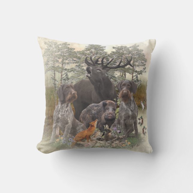 Tysk Wirehsted Pointer Kudde (Framsida)