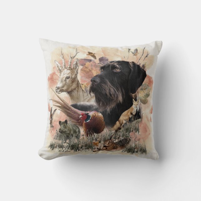 Tysk Wirehsted Pointer Kudde (Framsida)