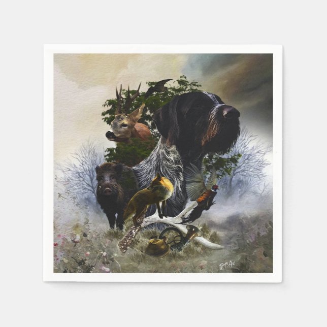 Tysk Wirehsted Pointer Pappersservett (Framsidan)