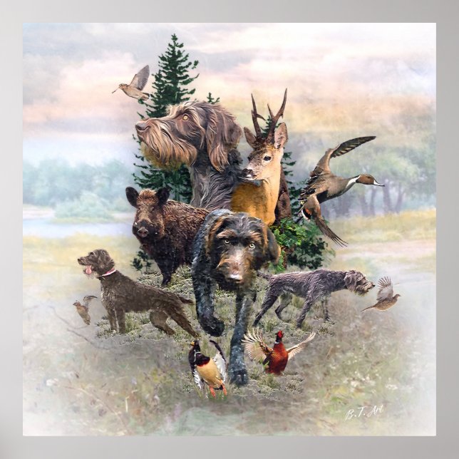 Tysk Wirehsted Pointer Poster (Framsidan)