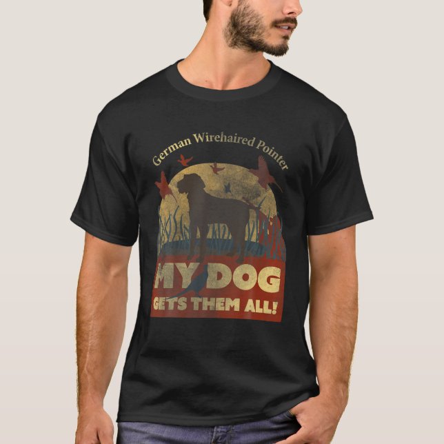 Tysk Wirehsted Pointer T Shirt (Framsida)