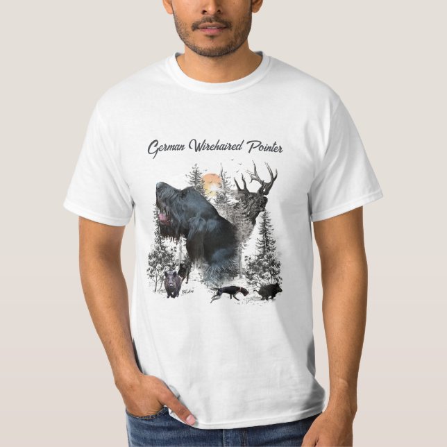 Tysk Wirehsted Pointer T Shirt (Framsida)