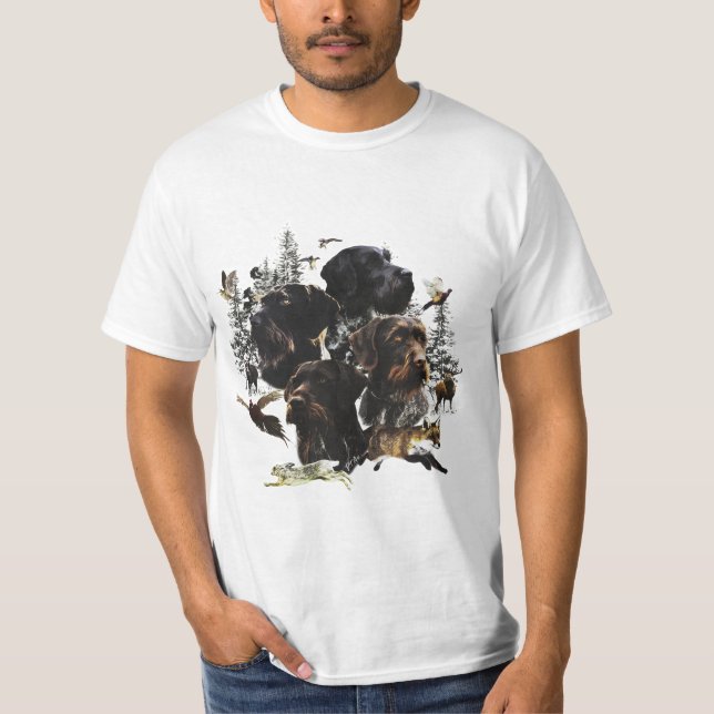 Tysk Wirehsted Pointer T Shirt (Framsida)