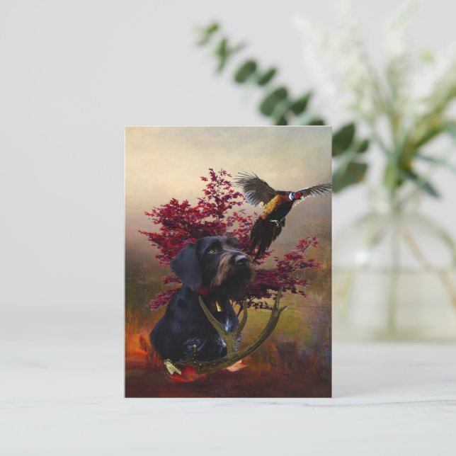 Tysk Wirehsted Pointer Vykort (Stående Fram)