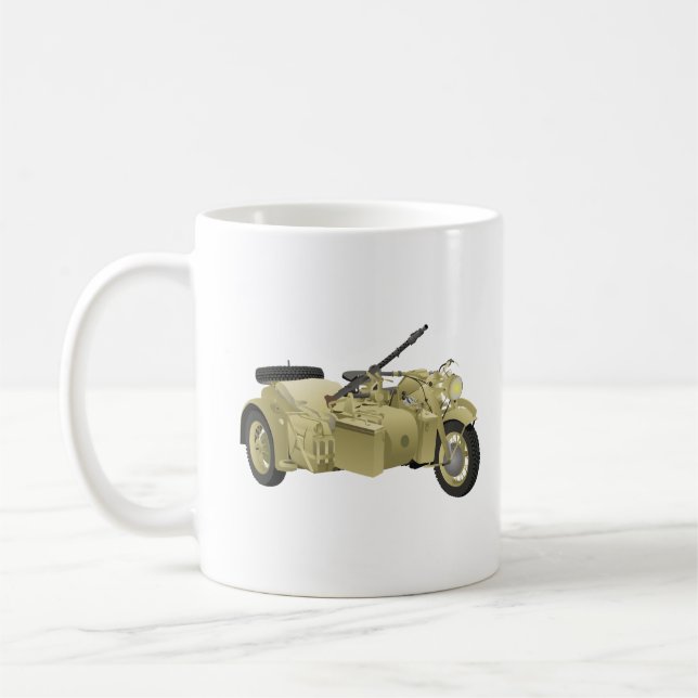 Tysk WW2-motorcykel med sidvagn Kaffemugg (Vänster)