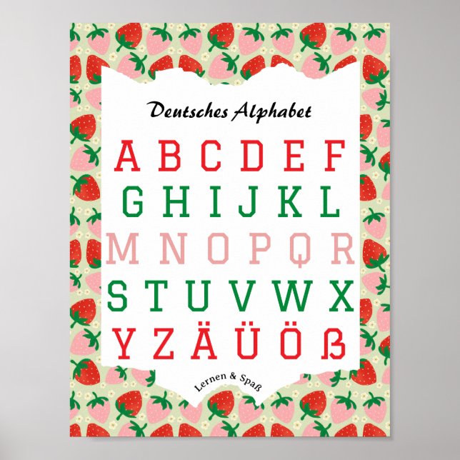 Tyska alfabetet lärande & kul  poster (Framsidan)