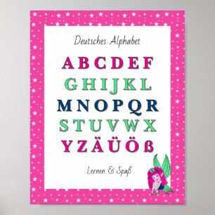 Tyska alfabetet – Söt alv Poster