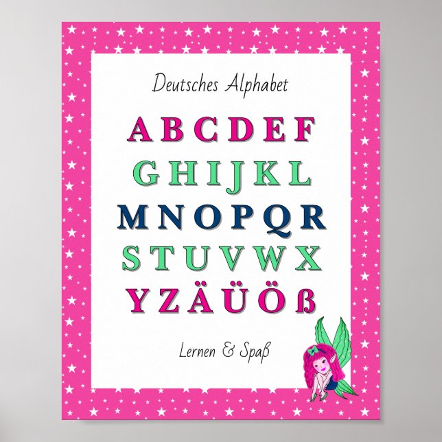 Tyska alfabetet – Söt alv Poster (Framsidan)