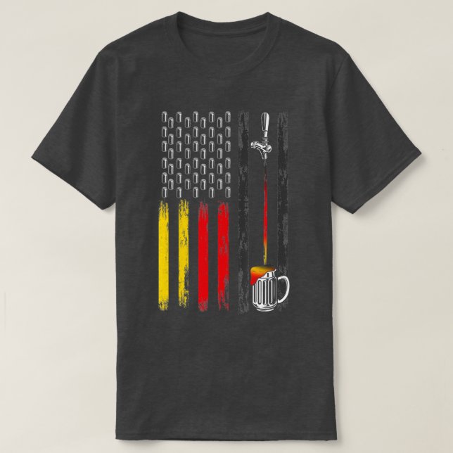Tyska amerikanska Flagga Draft Beer, tyska öl - 1 T Shirt (Design framsida)