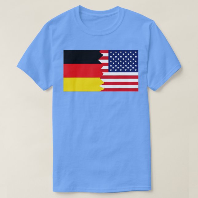 Tyska amerikanska halvamerikanska Tysklanda halvam T Shirt (Design framsida)