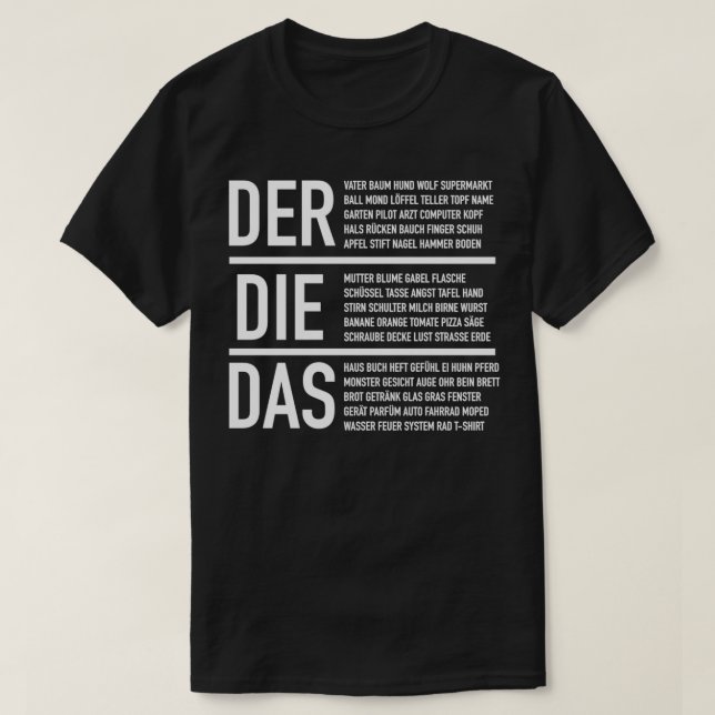 Tyska artiklar Tyska språkvatablett 2 T Shirt (Design framsida)