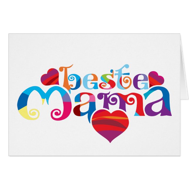 Tyska "bästa mamma" hälsningskort (Framsidan Horizontal)