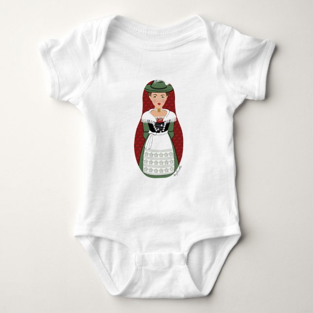Tyska bayerska Matryoshka Baby Bodykostym T Shirt (Framsida)