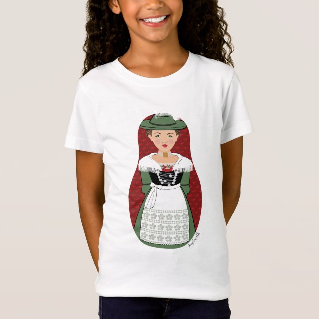 Tyska, bayerska Matryoshka Girls' T-Shirt (Framsida)