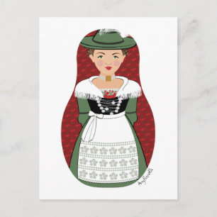 Tyska, bayerskt Matryoshka-vykort Vykort