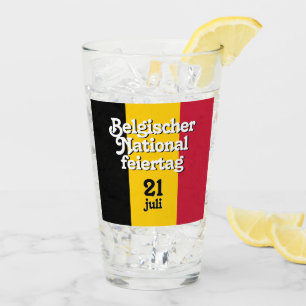 Tyska Belgischer Nationalfeiertag belgisk Flagga Glaskopp