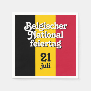 Tyska Belgischer Nationalfeiertag belgisk Flagga Pappersservett