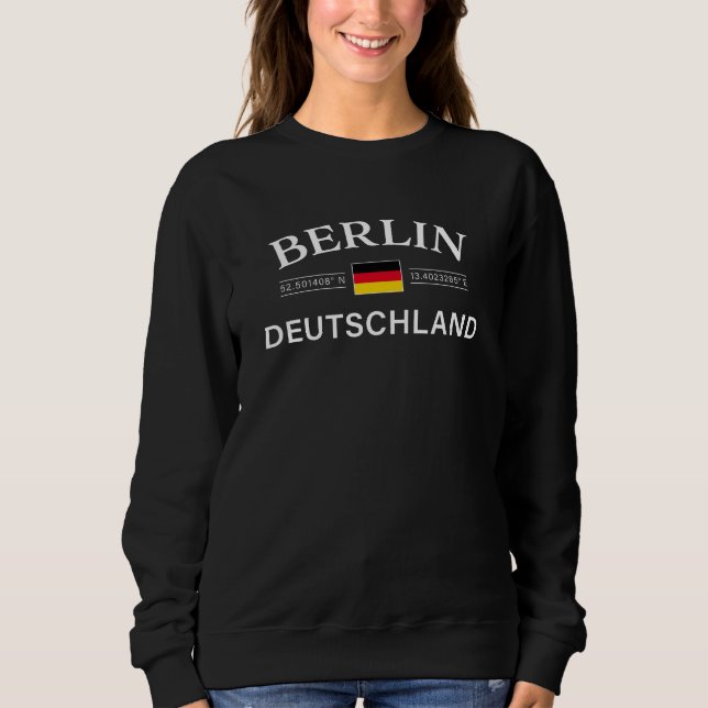 Tyska Berlin Deutschland Koordinates T Shirt (Framsida)
