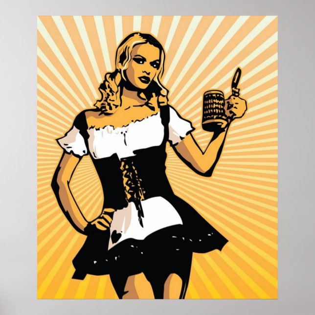Tyska Bierfest Girl Poster (Framsidan)